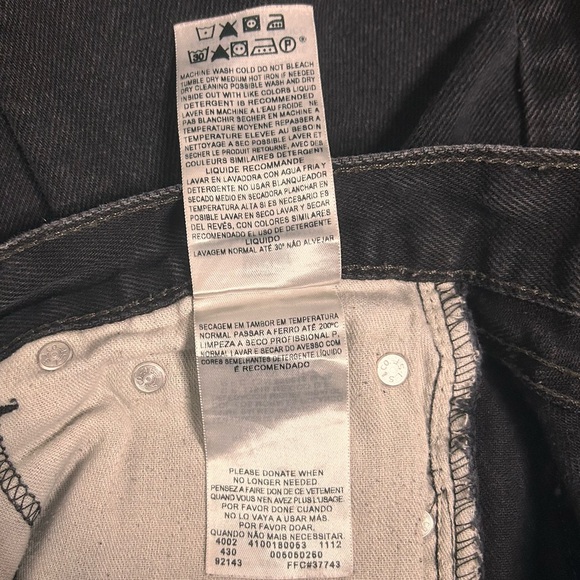 Levi's Jeans 505 Mens 29x30 Black Dark Straight Leg Regular Fit Cotton - Picture 7 of 8